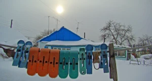 Зима на Алтае. Частный сектор.