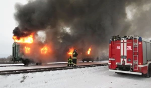 Учения на железной дороге.