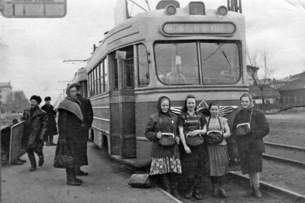 Барнаульский трамвай, 1956 год. Фото из архива МУП "Горэлектротранс".