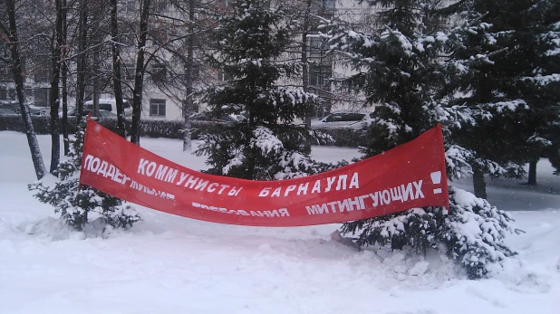 Митинг против "Платона" в Барнауле.