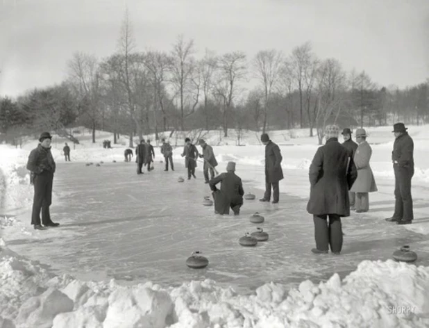 Керлинг в Центральном Парке, 1905 год, Нью–Йорк.