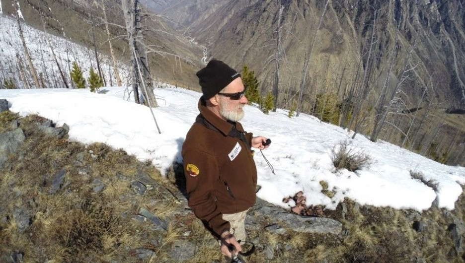 Сергей Спицын, эксперт WWF во время рейда по местам обитания ирбиса.