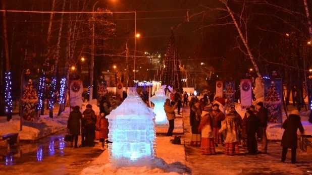 Открытие новогоднего городка в парке "Центральный".