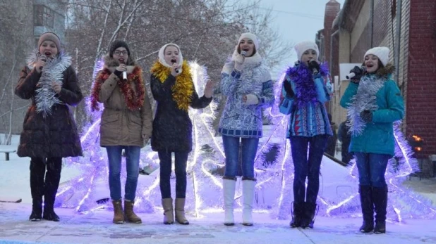 Открытие снежного городка в парке ВРЗ.