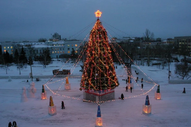 Главная ёлка Барнаула и ледовый городок