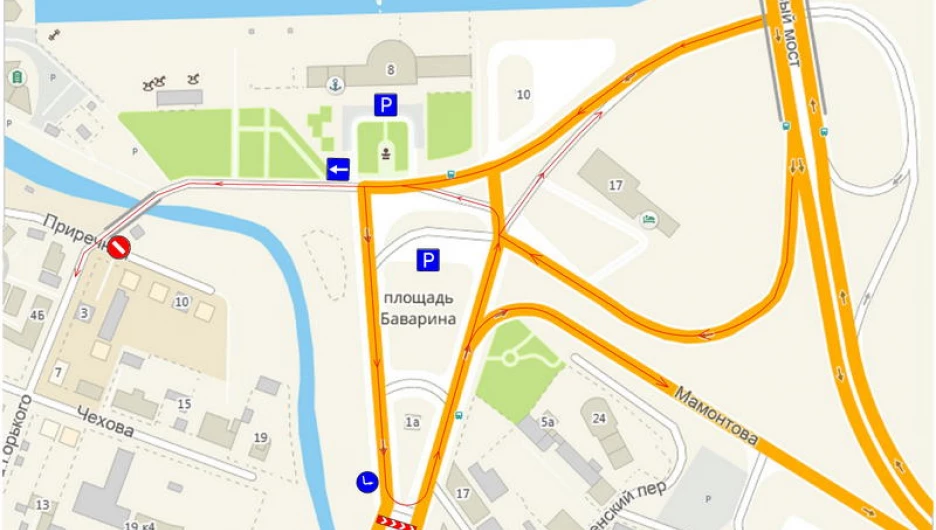 На период празднования Крещения вносятся изменения в схему движения автотранспорта в районе Речного вокзала.