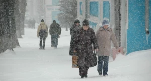 Снег идет. Горожане.