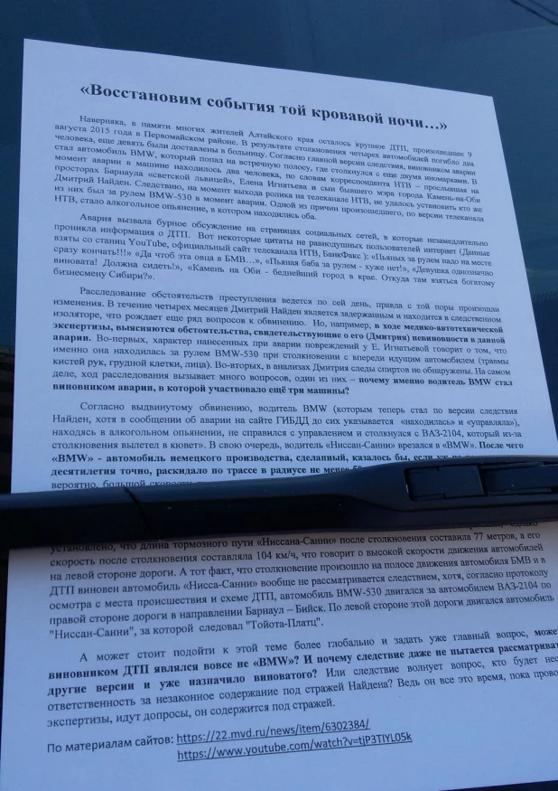 Друзья Дмитрия Найдена проводят пикеты и раздают листовки.