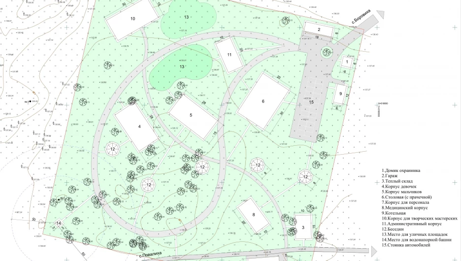 План детского лагеря.