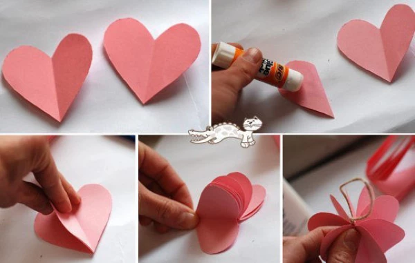 Поделка ко Дню святого Валентина – аппликация сердечко из бумажных кругов