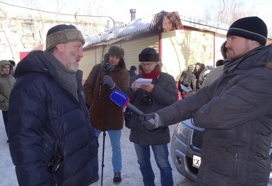 Акция &quot;Последний адрес&quot; у дома, где жил Максим Гольдберг.