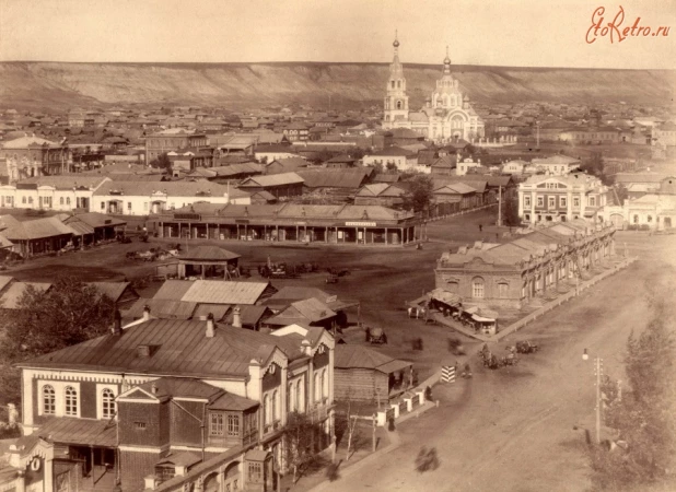 Бийск, 1900-1912. Вид на центральную часть города с колокольни Успенской церкви.