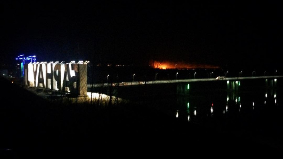 Пожар на правом берегу Оби.
