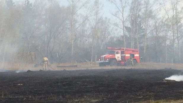 Пожар в поселке Среднесибирском.