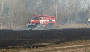 Пожар в поселке Среднесибирском.