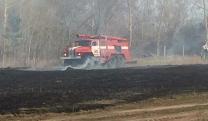 Пожар в поселке Среднесибирском.