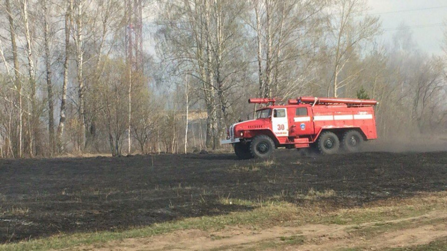 Пожар в поселке Среднесибирском.