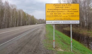 Дорожный ремонт на Чуйском тракте.