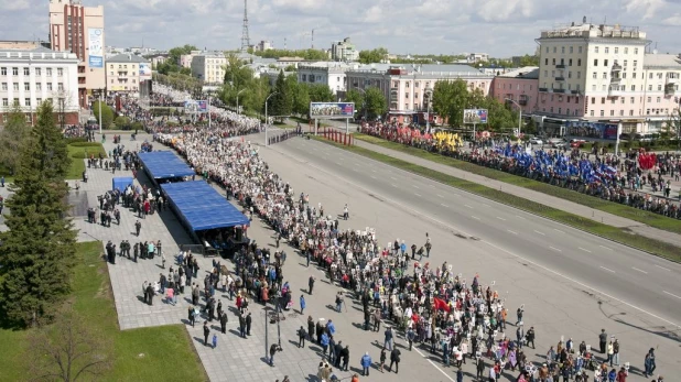 "Бессмертный полк" в Барнауле. 9 мая 2016 года.