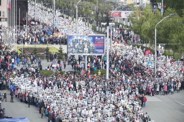 "Бессмертный полк" в Барнауле. 9 мая 2016 года.