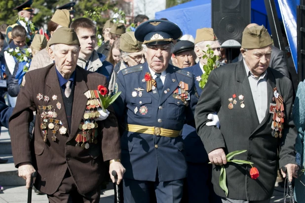 Парад Победы в Барнауле 9 мая 2016 года.