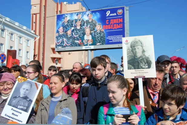 Парад Победы в Барнауле 9 мая 2016 года.