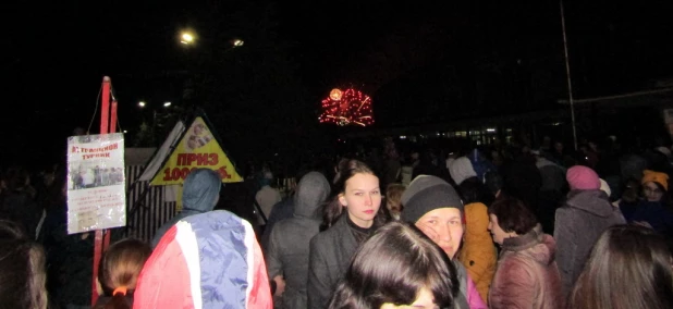 Салют на День Победы в Барнауле. 9 мая 2016 года.