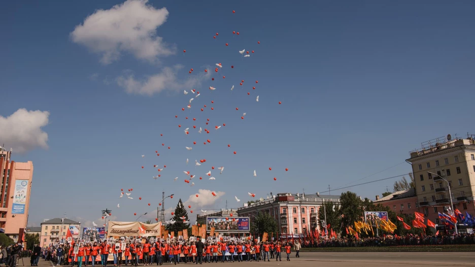 "Бессмертный полк" в Барнауле. 9 мая 2016 года.