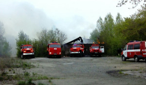 Пожар в бывшей военной части в Барнауле.15 мая 2016 года.
