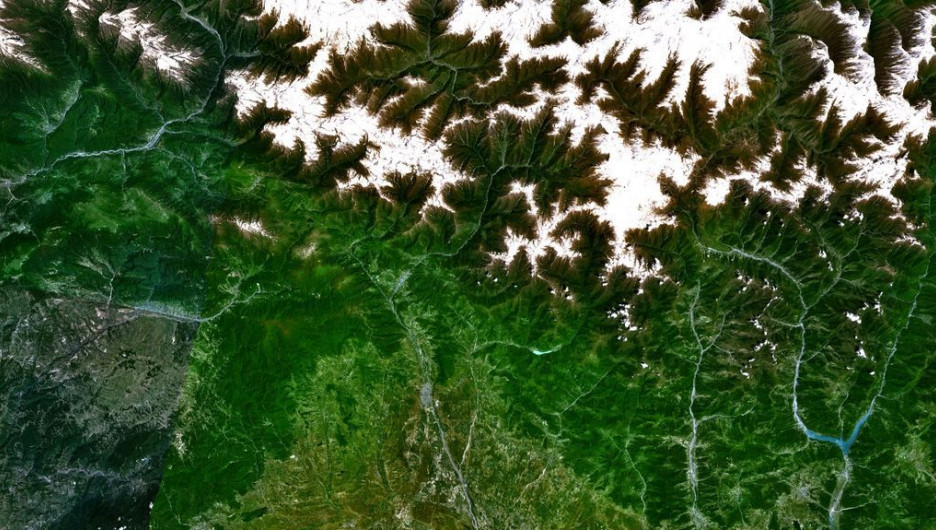 Южная Осетия. Вид из космоса.