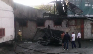 В Барнауле с горела конюшня. 18 июня 2016 год.