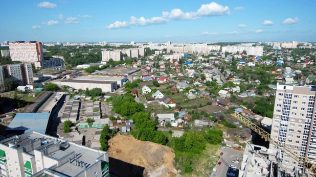 Строительство самого высокого дома в Барнауле.