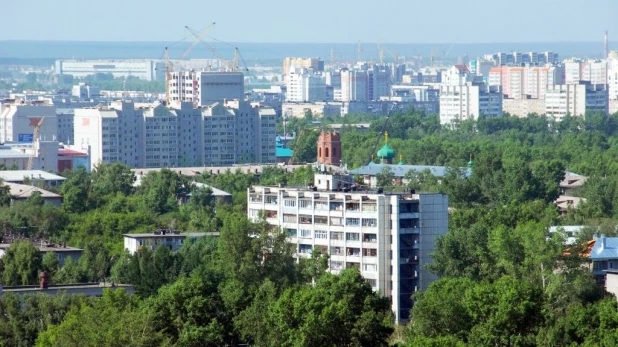 Строительство самого высокого дома в Барнауле.