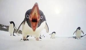 Когда пингвины атакуют, Антарктида.