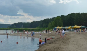 Пляж на Павловском водохранилище