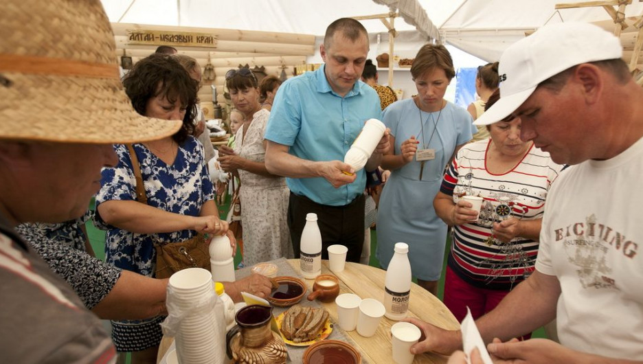  Посетители "Всероссийского дня поля" попробовали элитные сыры и "крафтовое" молоко.