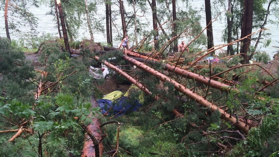 Град и шторм на Алтае.