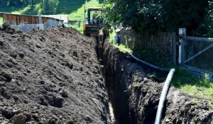 Строительство водопровода в Сибирячихе.