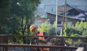 Строительство моста через Барнаулку.