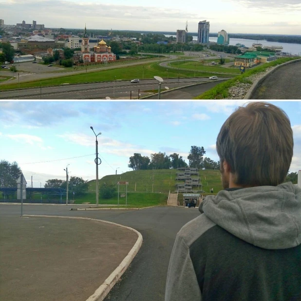 Барнаульцы облюбовали лестницу в Нагорный парк.