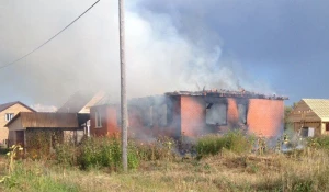 Пожар в поселке Благодатное.