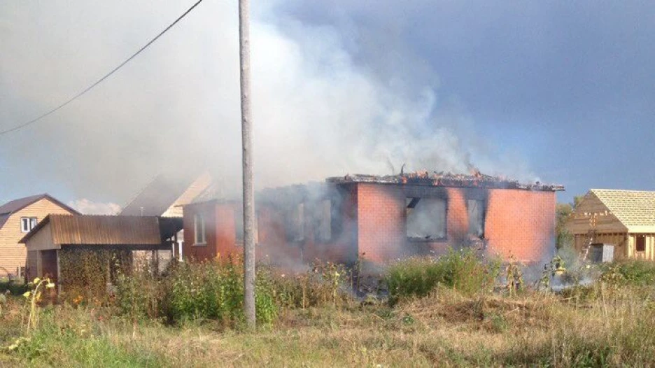 Пожар в поселке Благодатное.