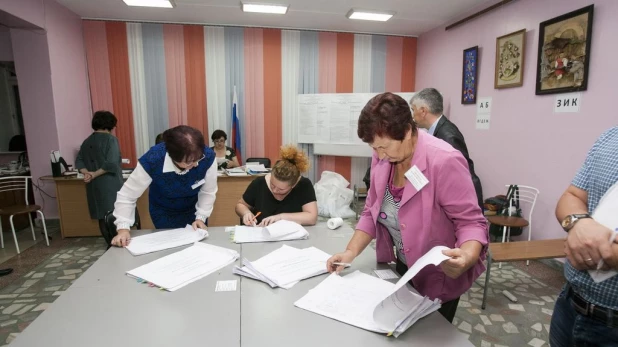 Подсчет голосов на выборах-2016 в Алтайском крае.