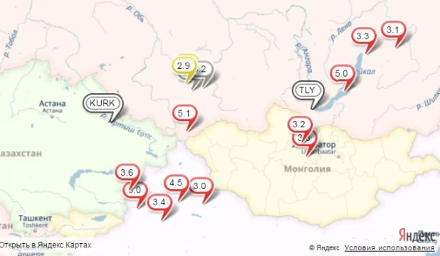 Земные толчки, зафиксированные с 19 по 21 сентября.