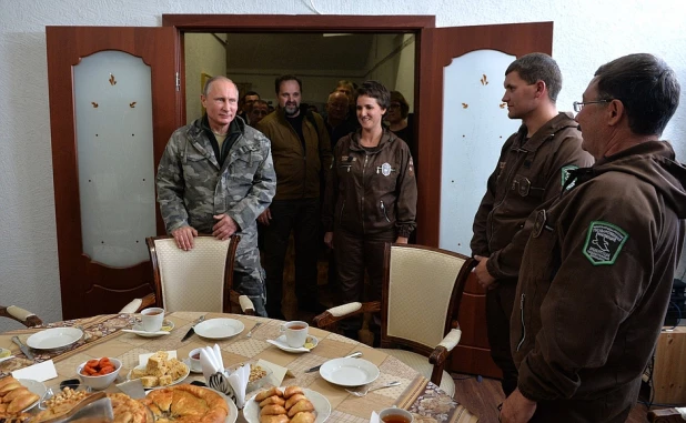 Путин в Оренбургском заповеднике.