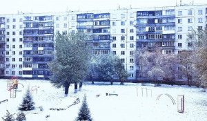 Снег в Новосибирске.