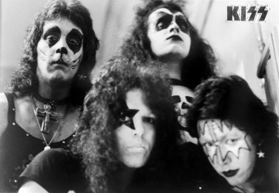 Первый пробный макияж группы Kiss, 1973 год, США