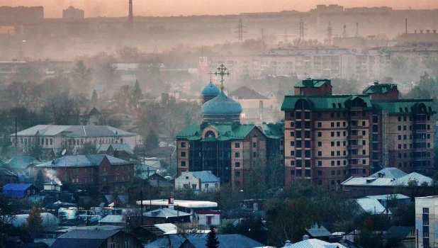 Осенний Барнаул: виды с лестницы Нагорного парка.