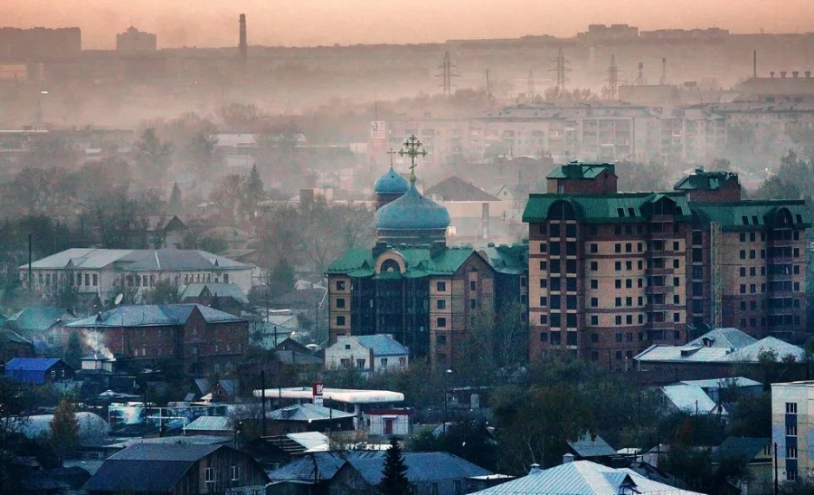 Осенний Барнаул: виды с лестницы Нагорного парка.