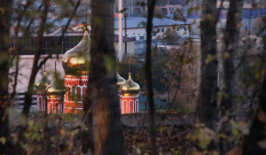 Осенний Барнаул: виды с лестницы Нагорного парка.